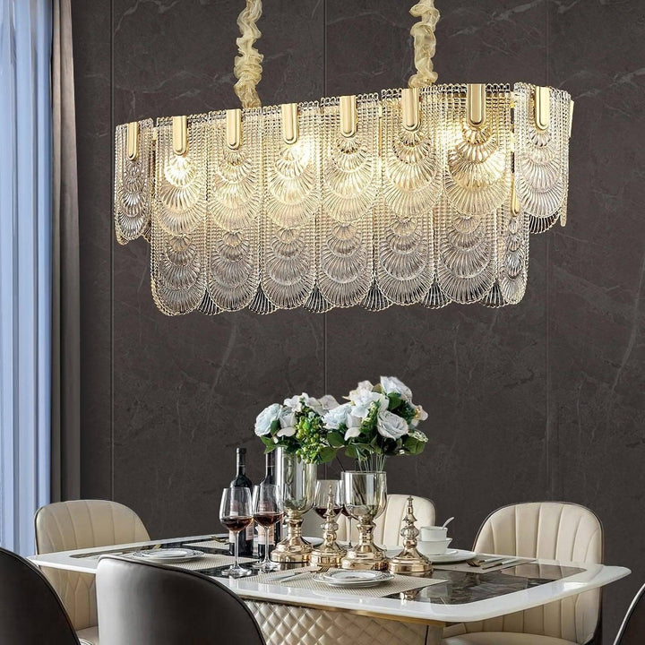 Modern Brass crystal Glass Ravilo Chandelier for Dining & Living Room