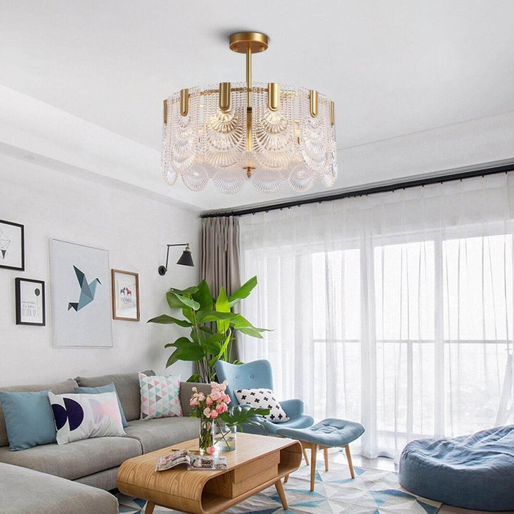 Modern Brass crystal Glass Ravilo Chandelier for Dining & Living Room