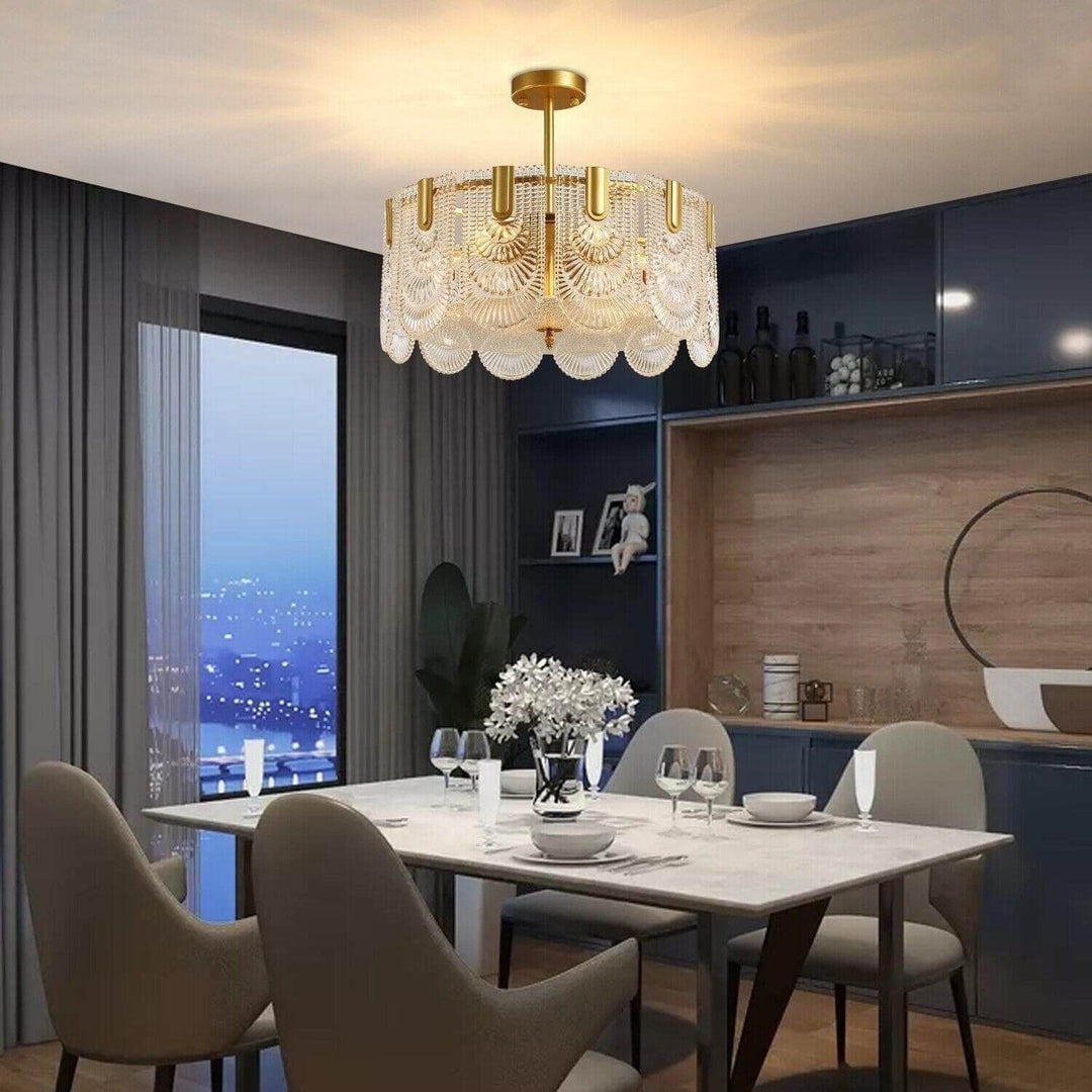 Modern Brass crystal Glass Ravilo Chandelier for Dining & Living Room