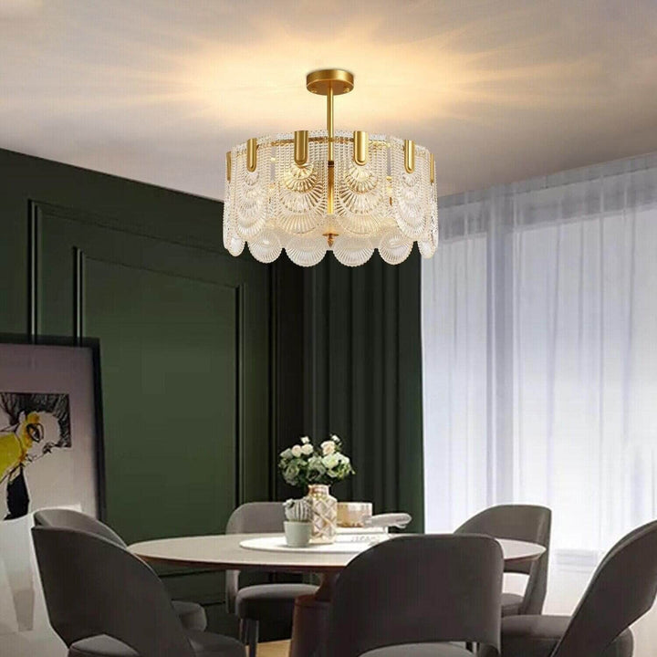 Modern Brass crystal Glass Ravilo Chandelier for Dining & Living Room