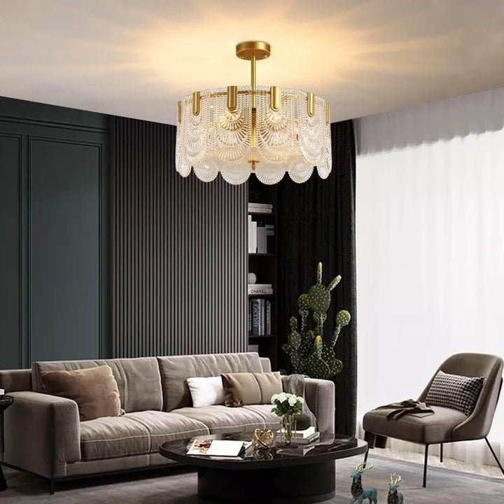 Modern Brass crystal Glass Ravilo Chandelier for Dining & Living Room