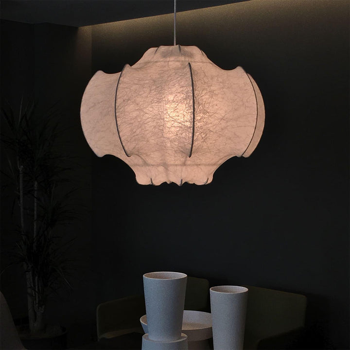 Modern White Silk Viscontea Pendant Light | Dining Room Hanging Lamp | Vinlighting | Vinlighting