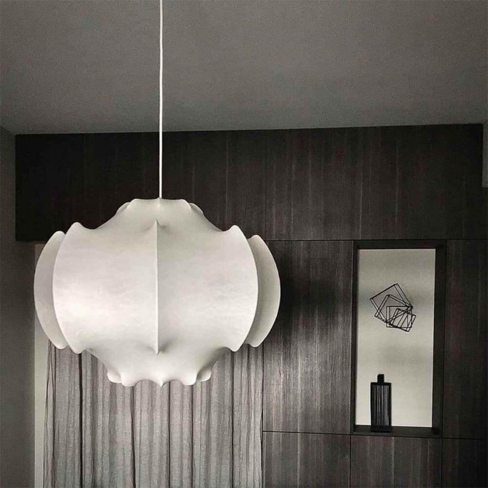 Modern White Silk Viscontea Pendant Light | Dining Room Hanging Lamp | Vinlighting | Vinlighting