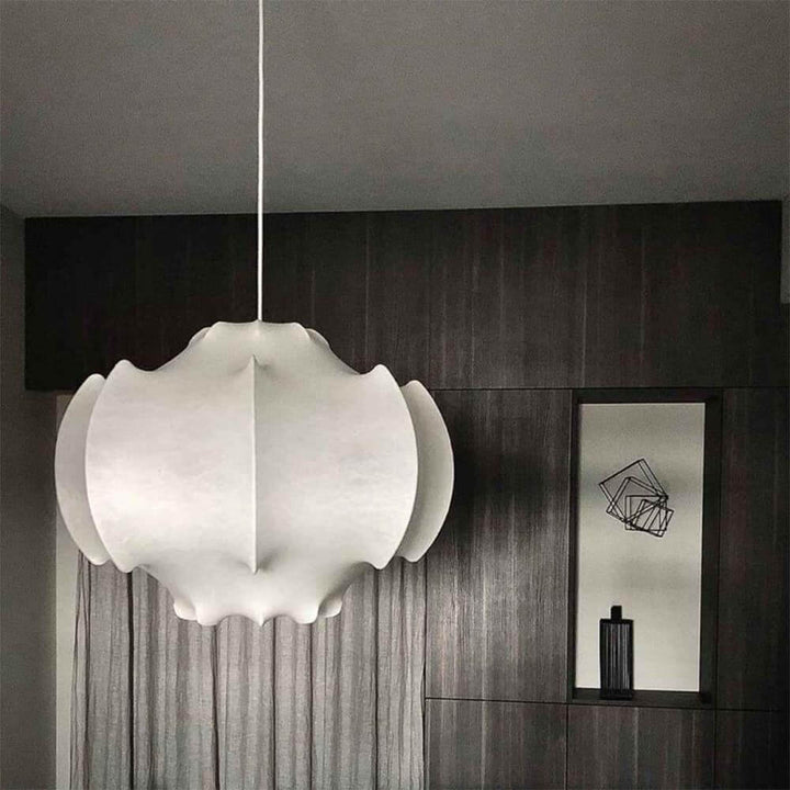 Modern White Silk Viscontea Pendant Light | Dining Room Hanging Lamp | Vinlighting | Vinlighting