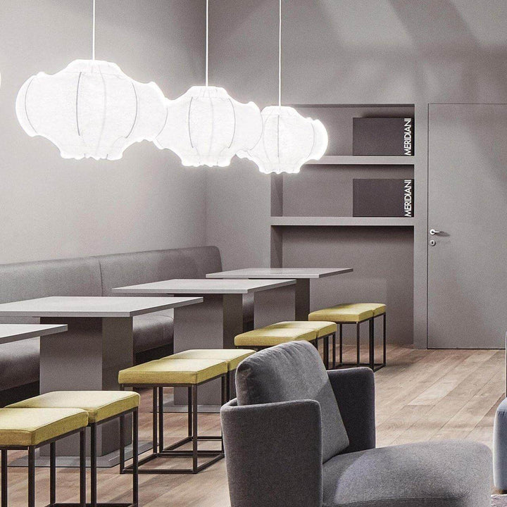 Modern White Silk Viscontea Pendant Light | Dining Room Hanging Lamp | Vinlighting | Vinlighting