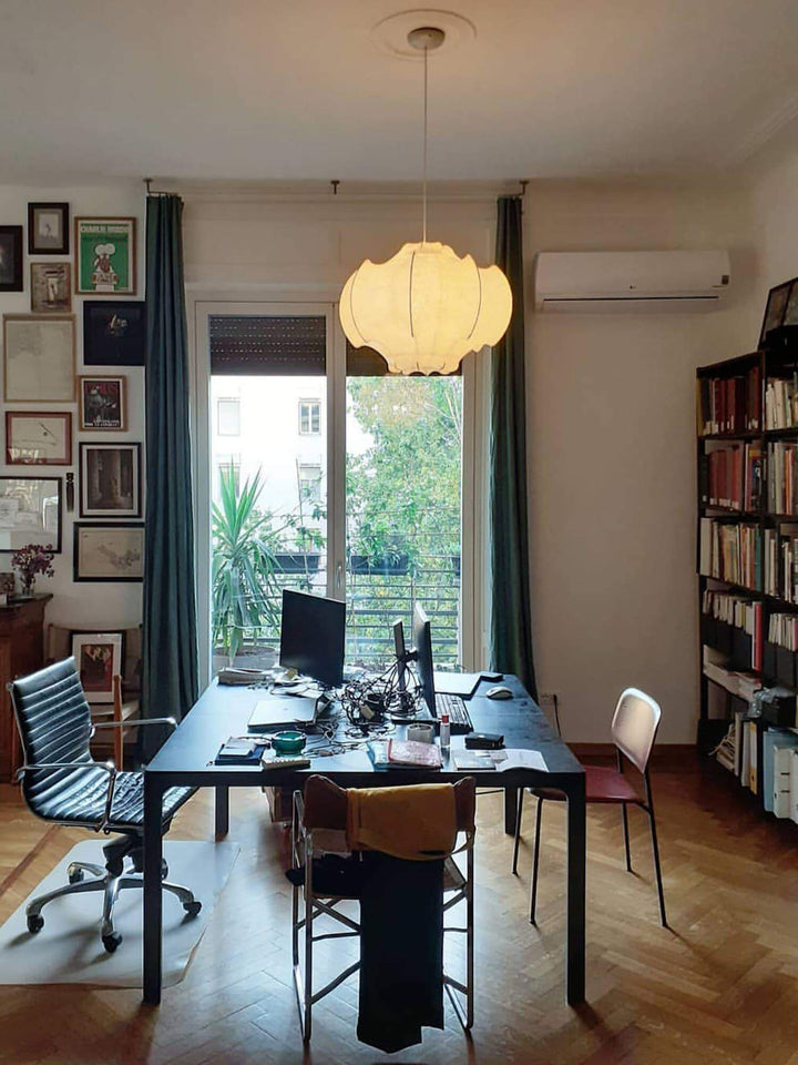 Modern White Silk Viscontea Pendant Light | Dining Room Hanging Lamp | Vinlighting | Vinlighting