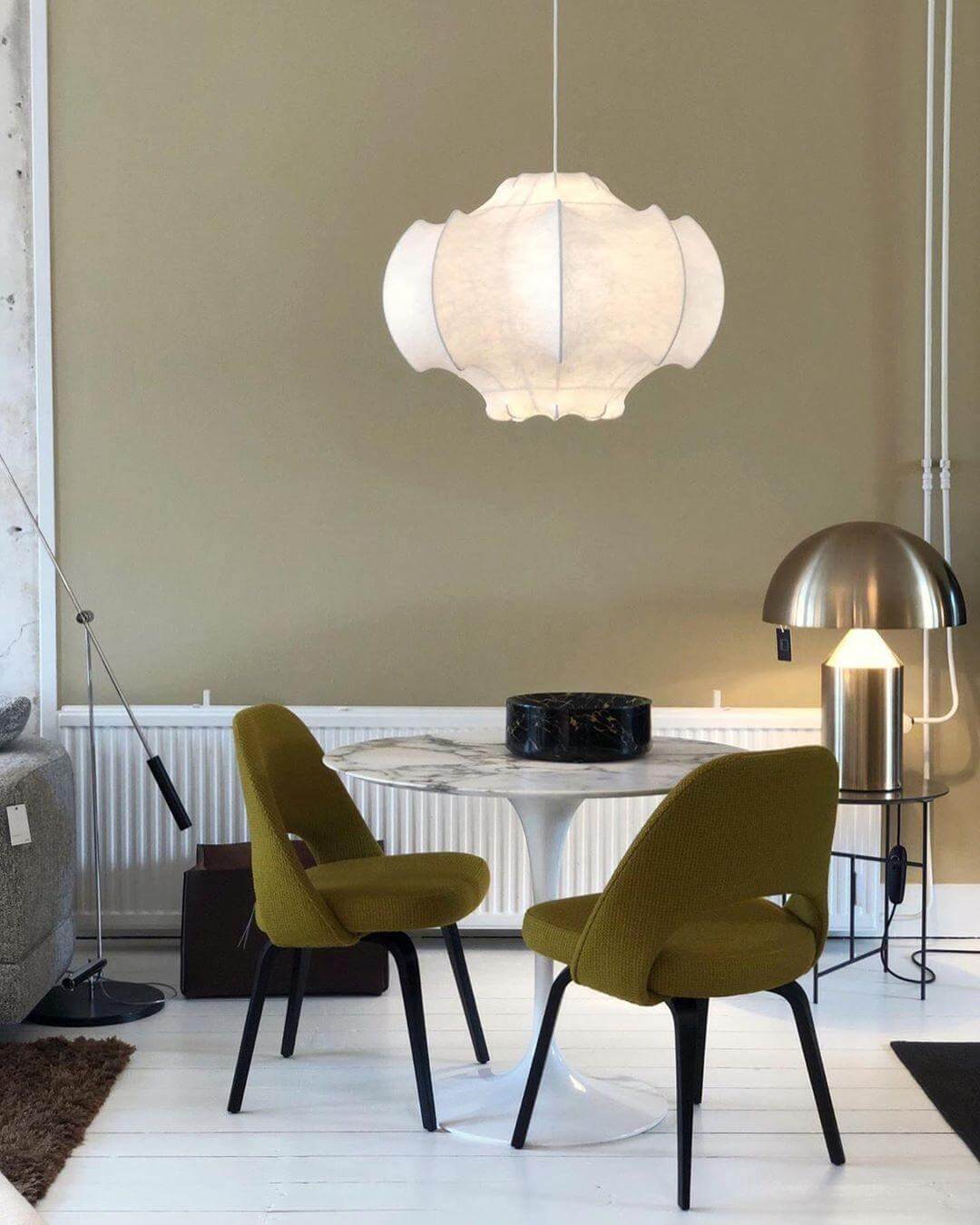 Modern White Silk Viscontea Pendant Light | Dining Room Hanging Lamp | Vinlighting | Vinlighting