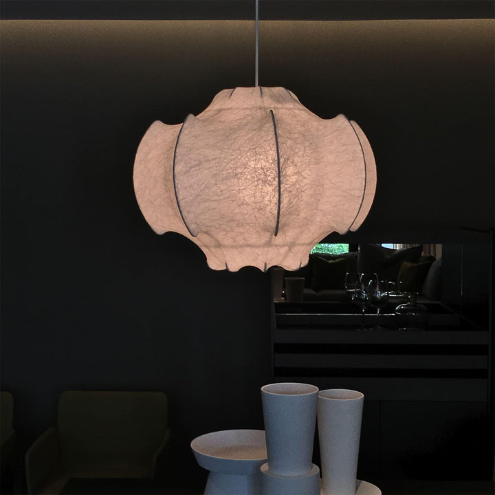 Modern White Silk Viscontea Pendant Light | Dining Room Hanging Lamp | Vinlighting | Vinlighting