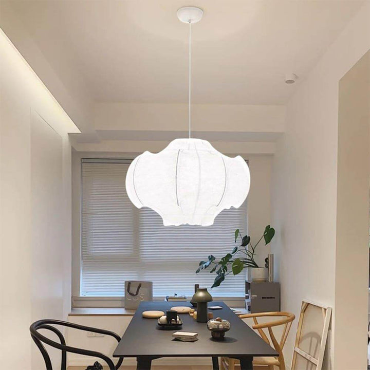 Modern White Silk Viscontea Pendant Light | Dining Room Hanging Lamp | Vinlighting | Vinlighting