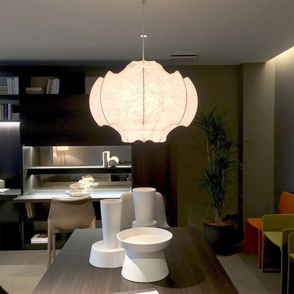 Modern White Silk Viscontea Pendant Light | Dining Room Hanging Lamp | Vinlighting | Vinlighting