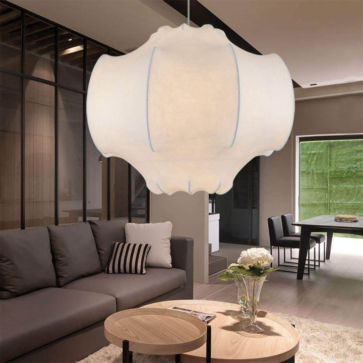 Modern White Silk Viscontea Pendant Light | Dining Room Hanging Lamp | Vinlighting | Vinlighting