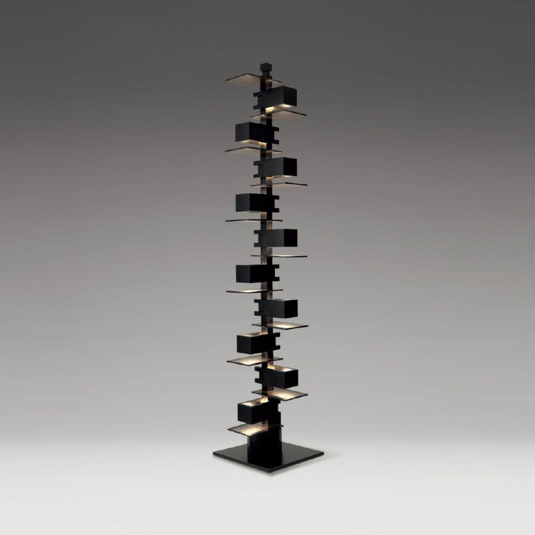 Taliesin Floor Lamp, an elegant wooden art deco design, 80.2" tall, perfect for modern floor lights in living rooms.