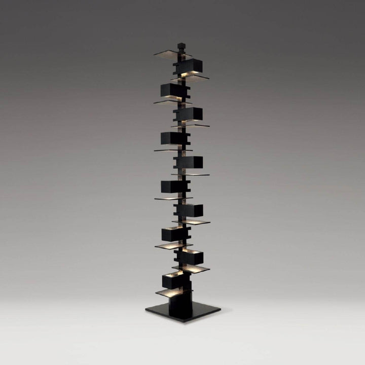 Taliesin Floor Lamp, an elegant wooden art deco design, 80.2" tall, perfect for modern floor lights in living rooms.