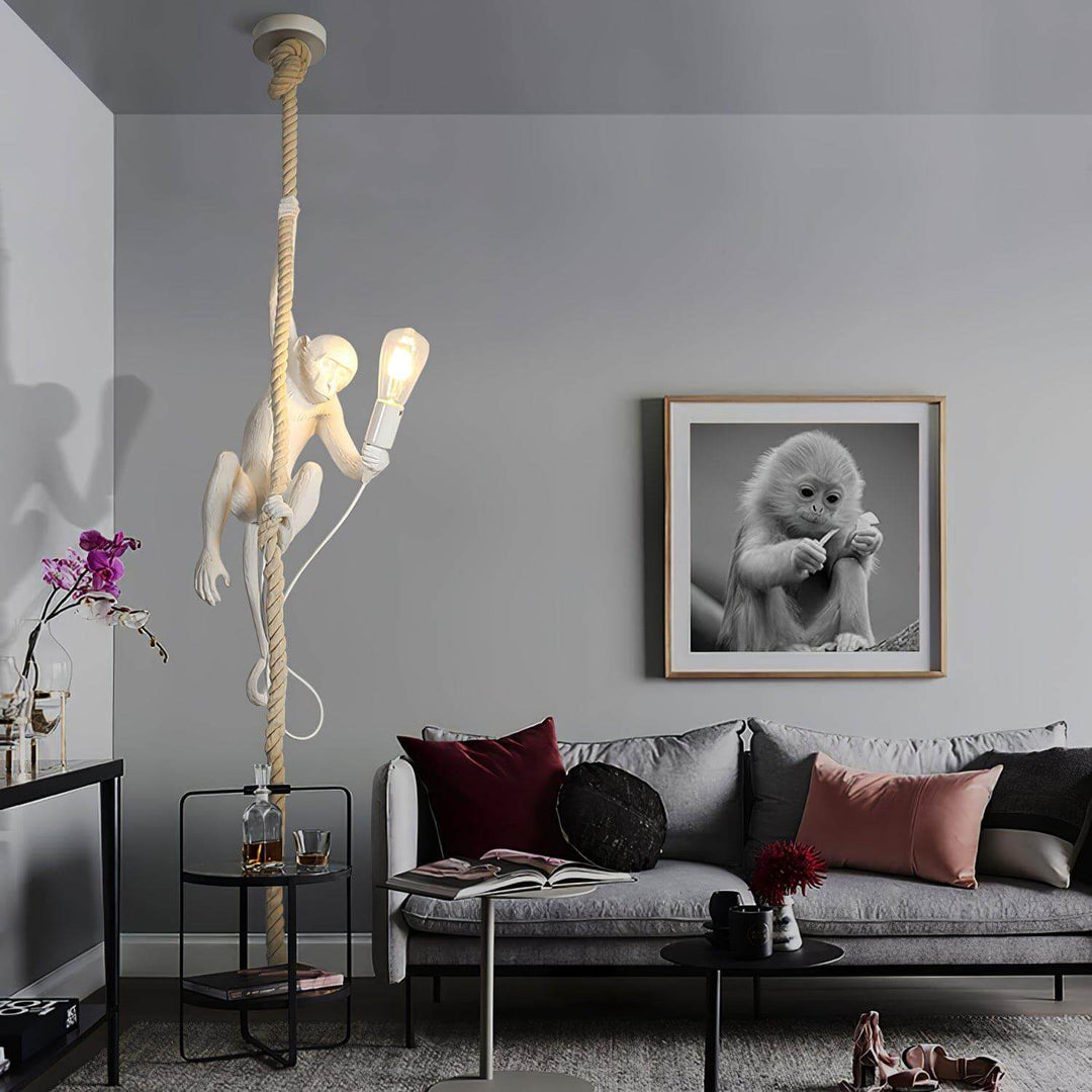 Monkey Pendant Lamp | Resin Art Deco Hanging Light for Home Office | Vinlighting | Vinlighting