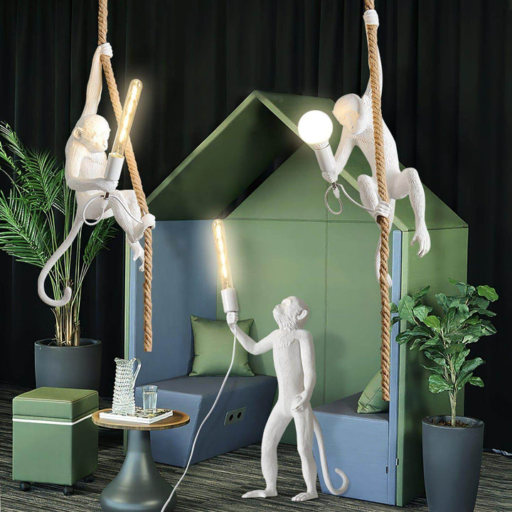 Monkey Pendant Lamp | Resin Art Deco Hanging Light for Home Office | Vinlighting | Vinlighting