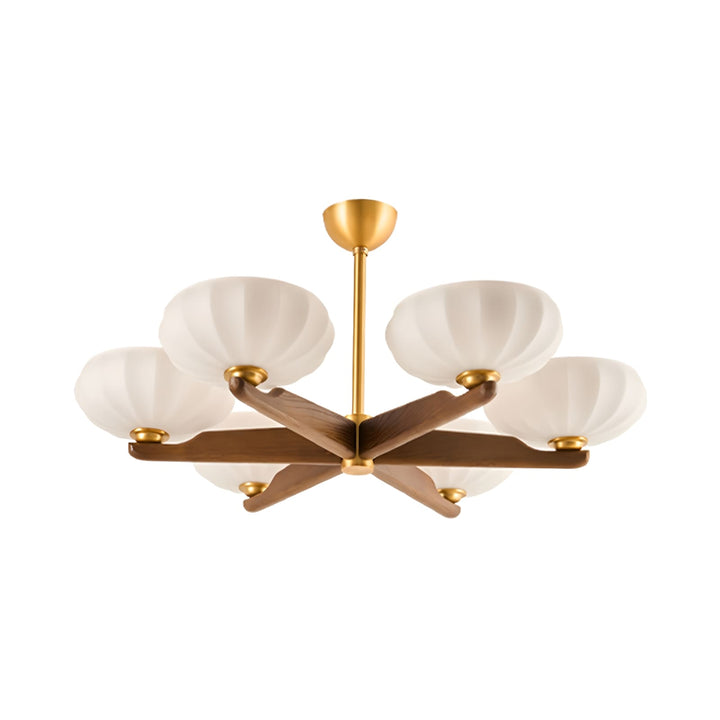 Moralyn Chandelier โ Contemporary Wood & Metal Lighting for Bedroom