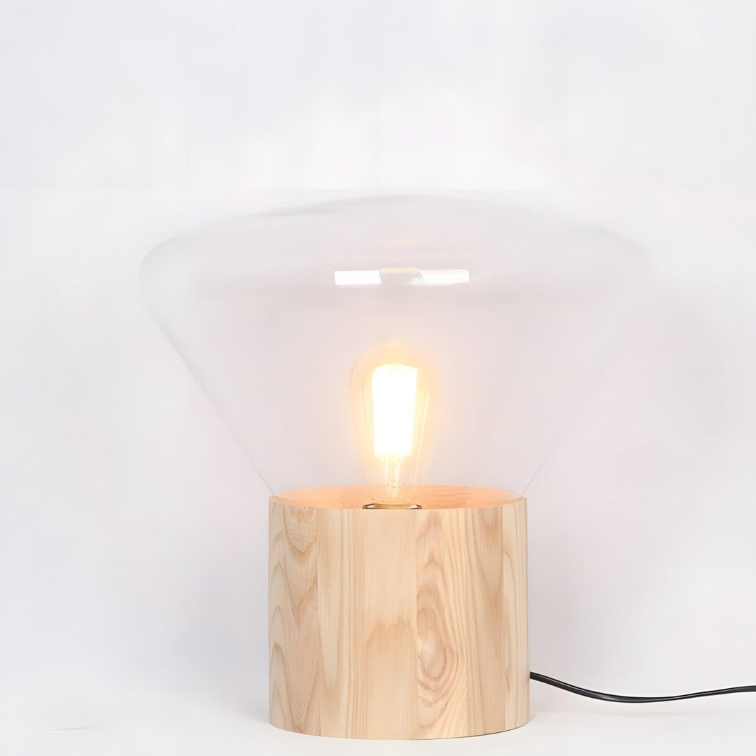 Art Deco Muffins Table Lamp with round glass shade, perfect table light for living room, sizes available 36cm and 53cm.