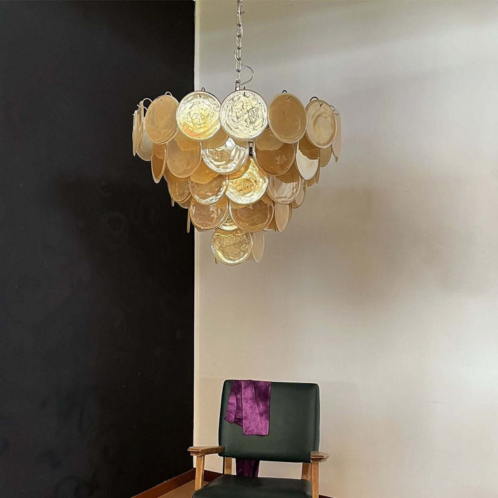 Murano Disk Chandelier 27" β French Light Luxury Living Room Decoration