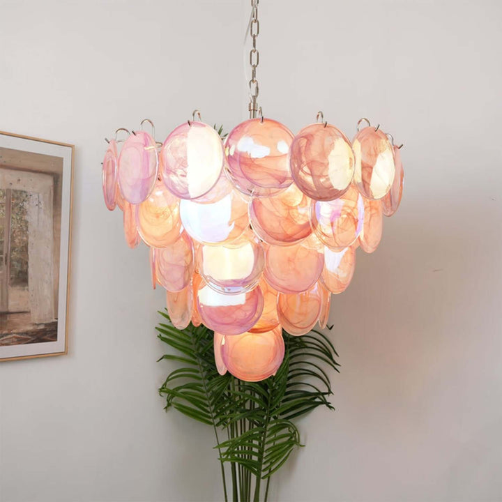 Murano Disk Chandelier 27" β French Light Luxury Living Room Decoration