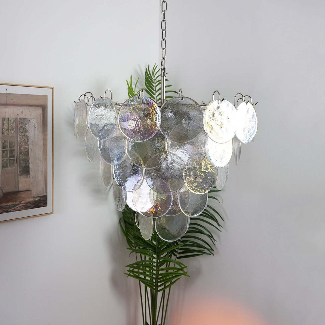 Murano Disk Chandelier 27" β French Light Luxury Living Room Decoration