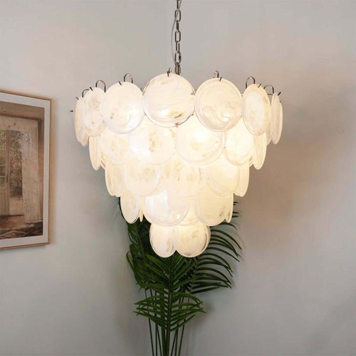 Murano Disk Chandelier 27" β French Light Luxury Living Room Decoration
