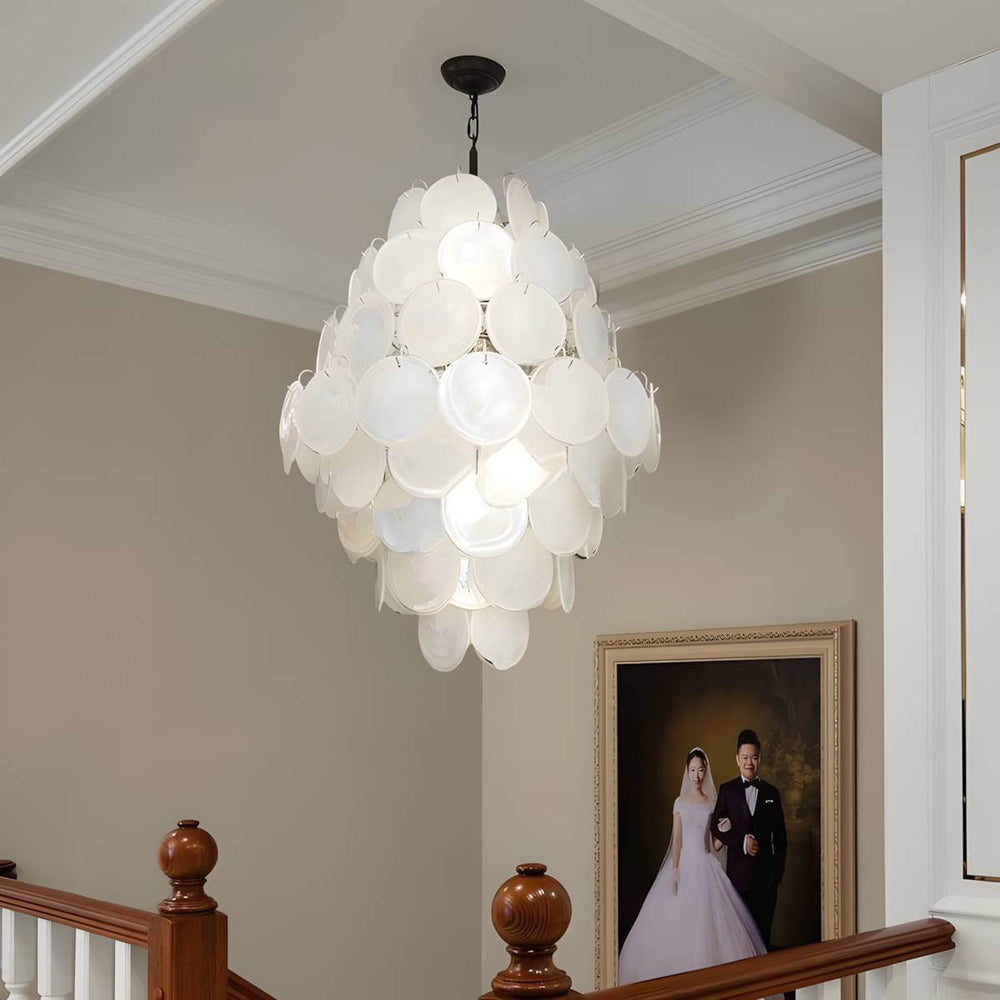 Murano Disk Chandelier 30" – French Retro Light Luxury Lighting