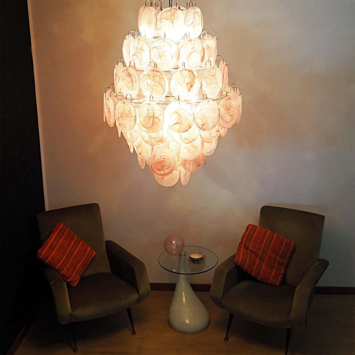 Murano Disk Chandelier 30" – French Retro Light Luxury Lighting