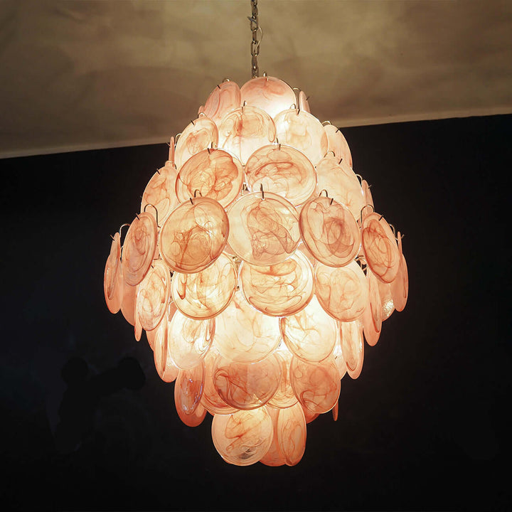 Murano Disk Chandelier 30" – French Retro Light Luxury Lighting