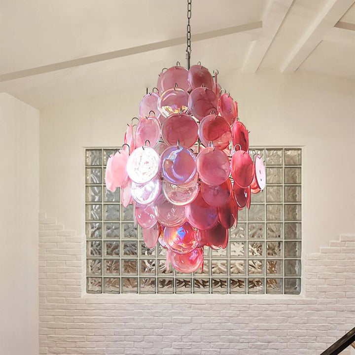 Murano Disk Chandelier 30" – French Retro Light Luxury Lighting