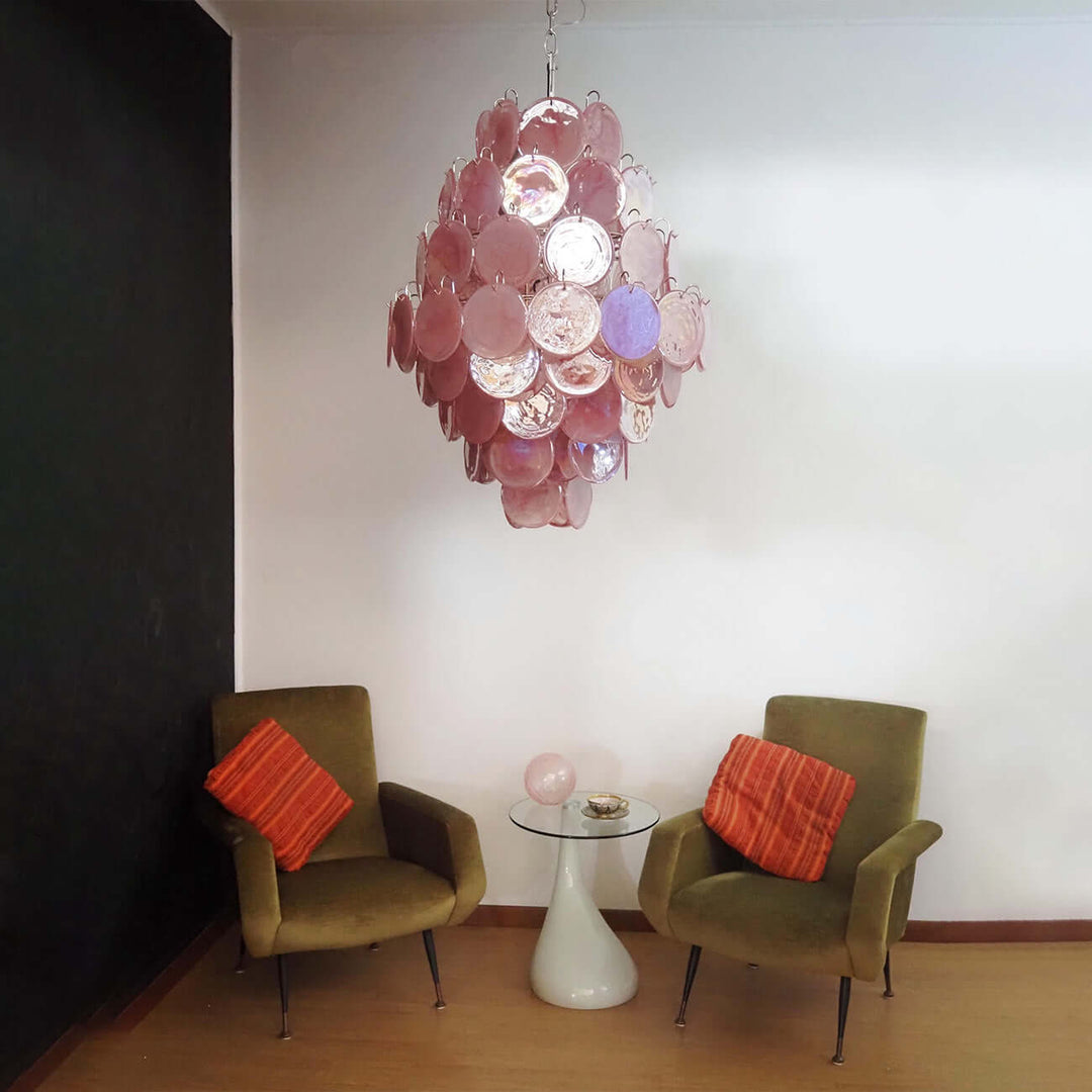Murano Disk Chandelier 30" – French Retro Light Luxury Lighting