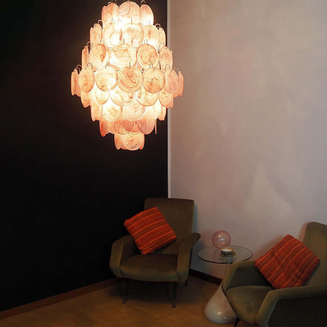 Murano Disk Chandelier 30" – French Retro Light Luxury Lighting