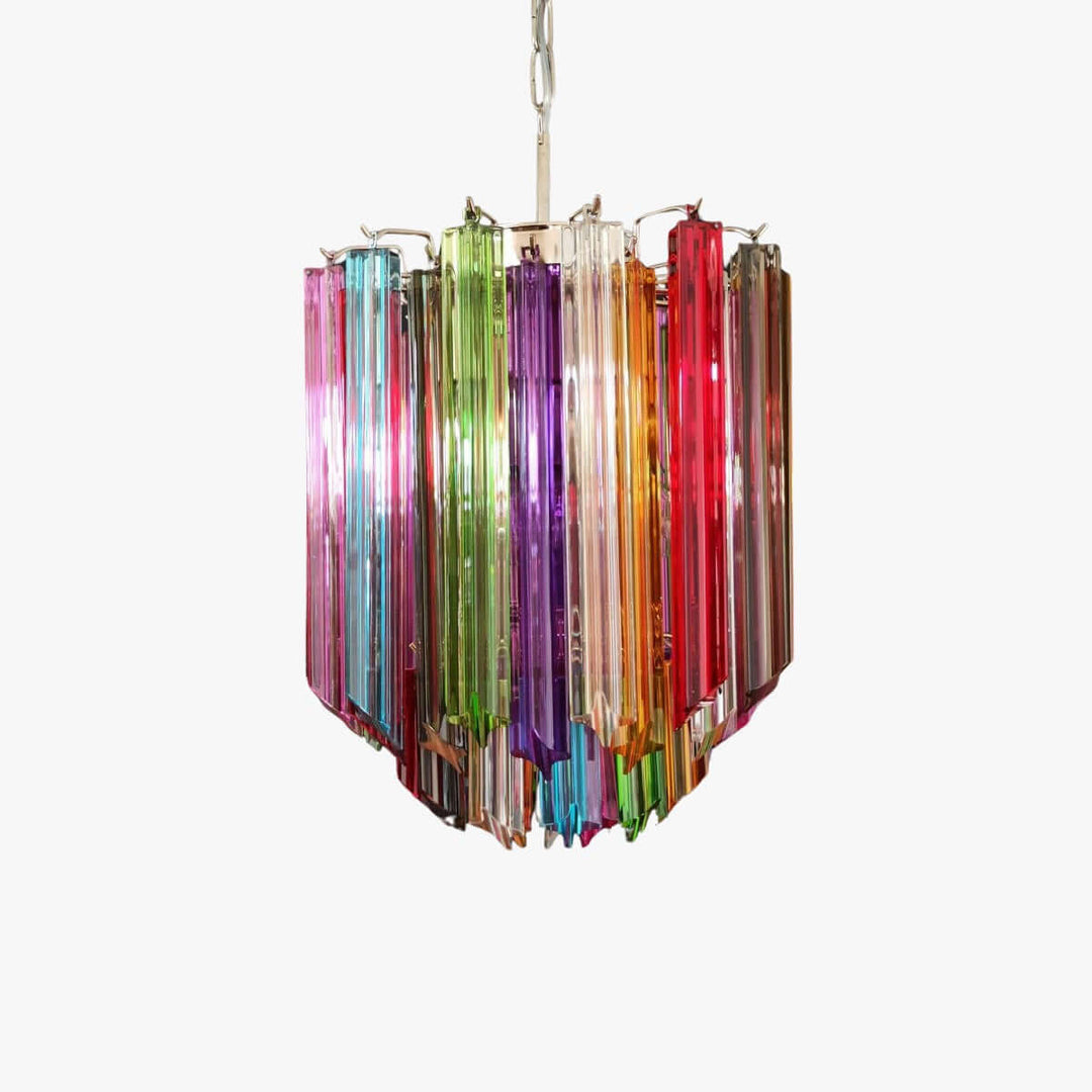 Murano Prisms Chandelier 12" โ French Luxury Art Deco Light