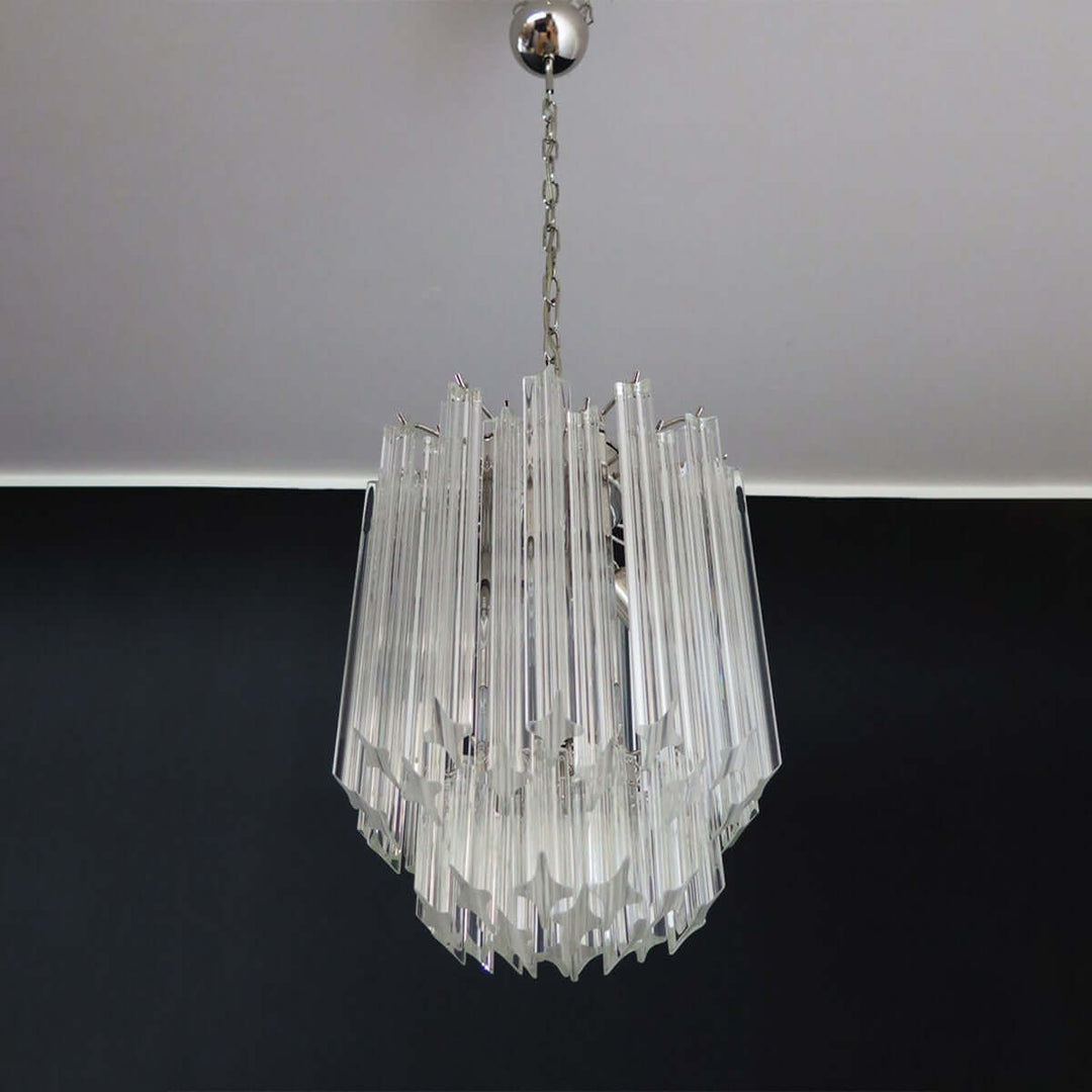 Murano Prisms Chandelier 12" โ French Luxury Art Deco Light