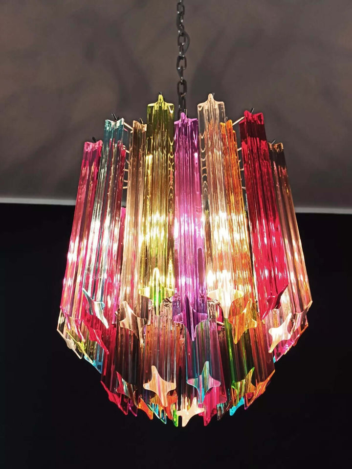 Murano Prisms Chandelier 12" โ French Luxury Art Deco Light