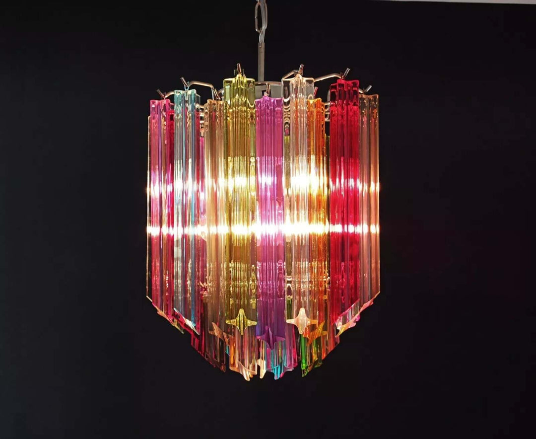 Murano Prisms Chandelier 12" โ French Luxury Art Deco Light