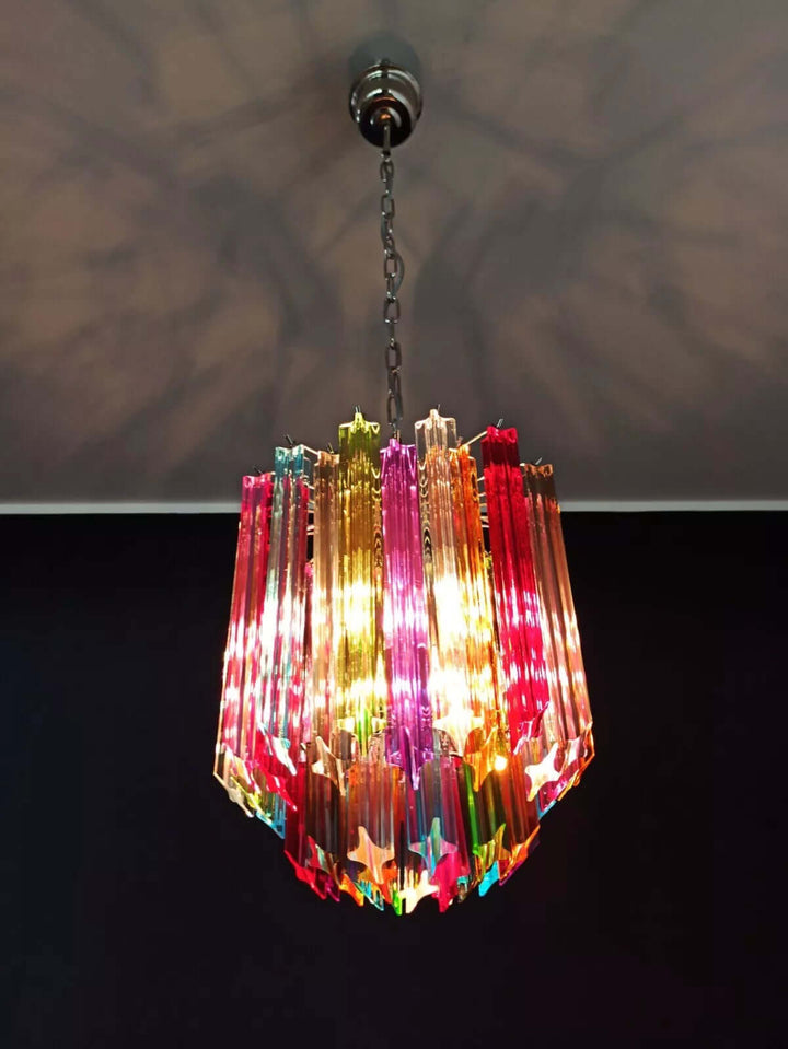 Murano Prisms Chandelier 12" โ French Luxury Art Deco Light