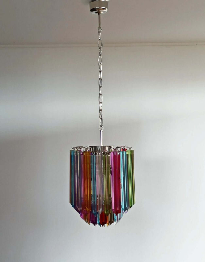 Murano Prisms Chandelier 12" โ French Luxury Art Deco Light