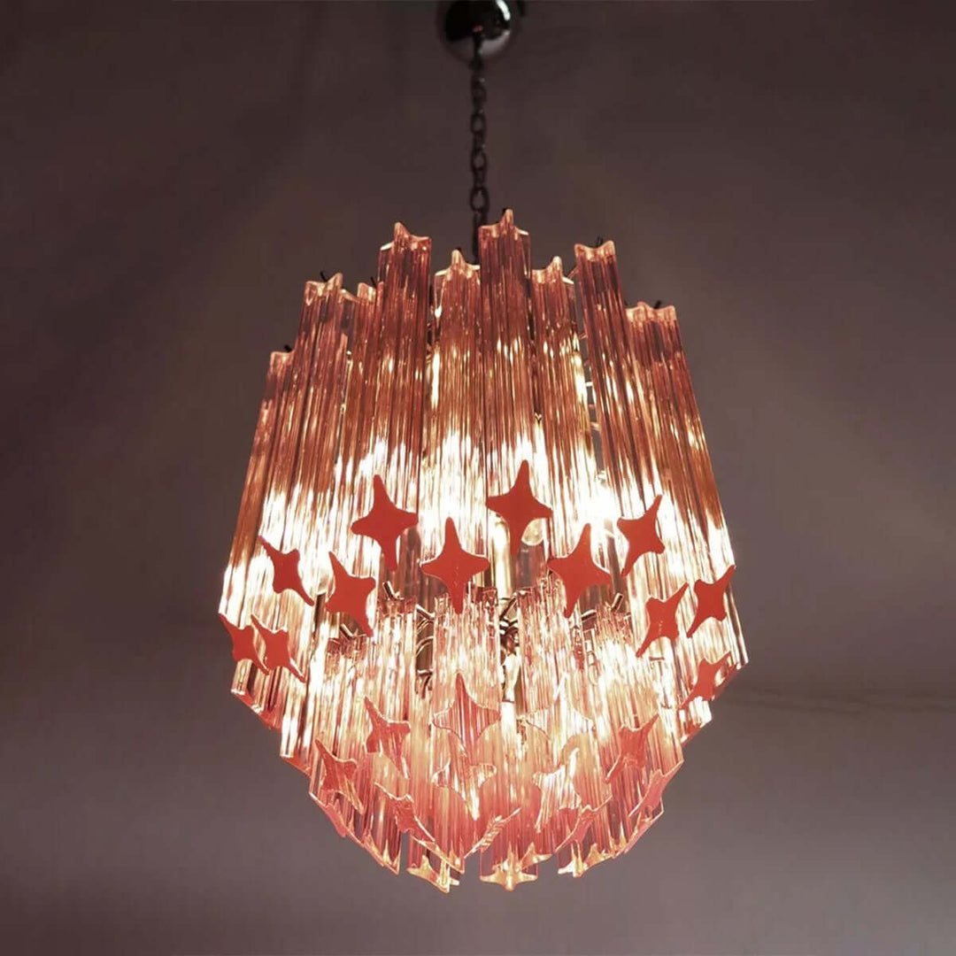 Murano Prisms Chandelier 12" โ French Luxury Art Deco Light