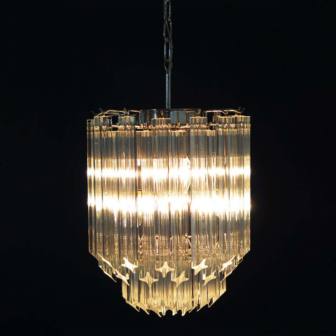 Murano Prisms Chandelier 12" โ French Luxury Art Deco Light