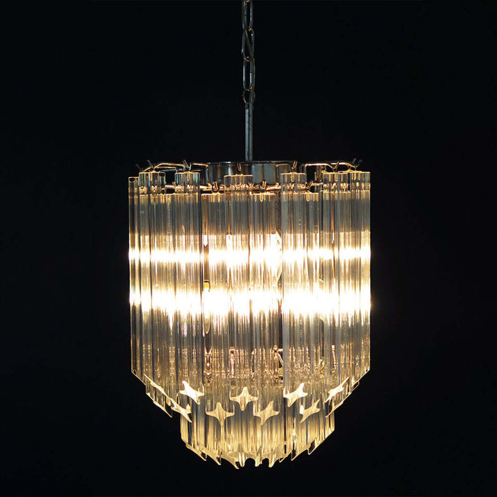 Murano Prisms Chandelier 12" โ French Luxury Art Deco Light