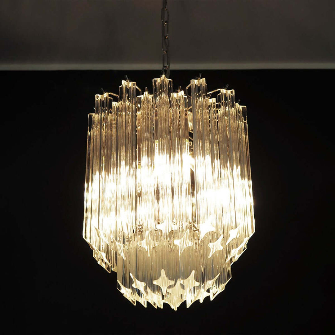 Murano Prisms Chandelier 12" โ French Luxury Art Deco Light