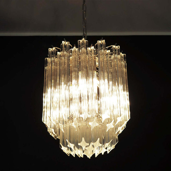 Murano Prisms Chandelier 12" โ French Luxury Art Deco Light