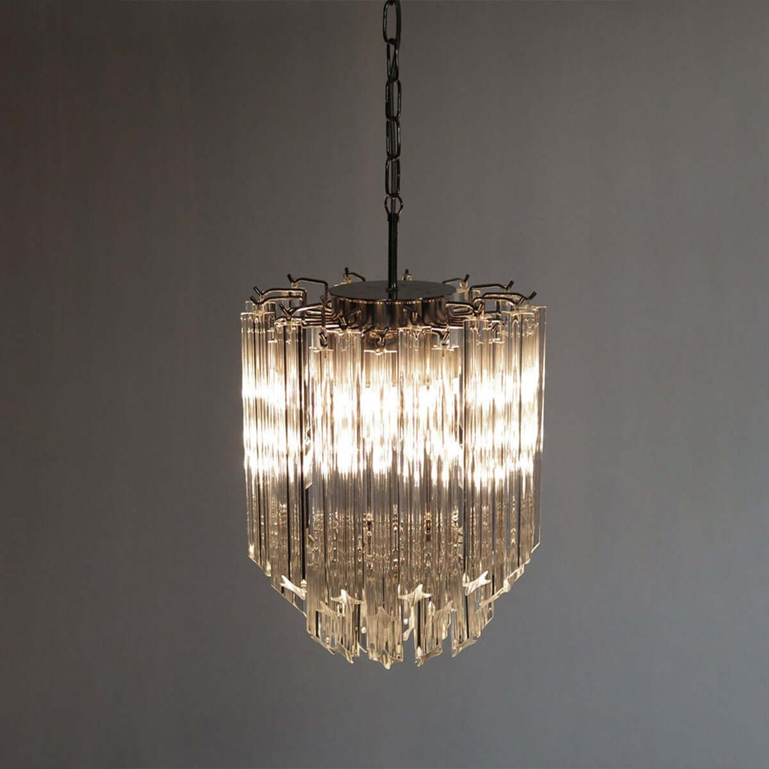Murano Prisms Chandelier 12" โ French Luxury Art Deco Light