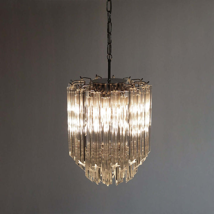 Murano Prisms Chandelier 12" โ French Luxury Art Deco Light