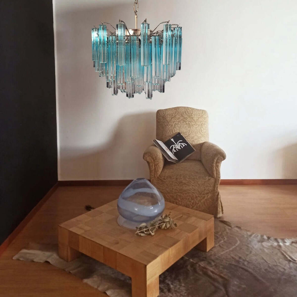 Murano Prisms Chandelier 18" โ French Retro Glass Lamp