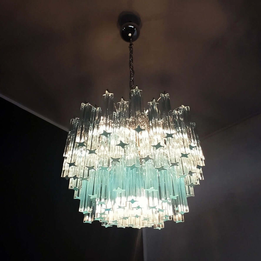 Murano Prisms Chandelier 18" โ French Retro Glass Lamp