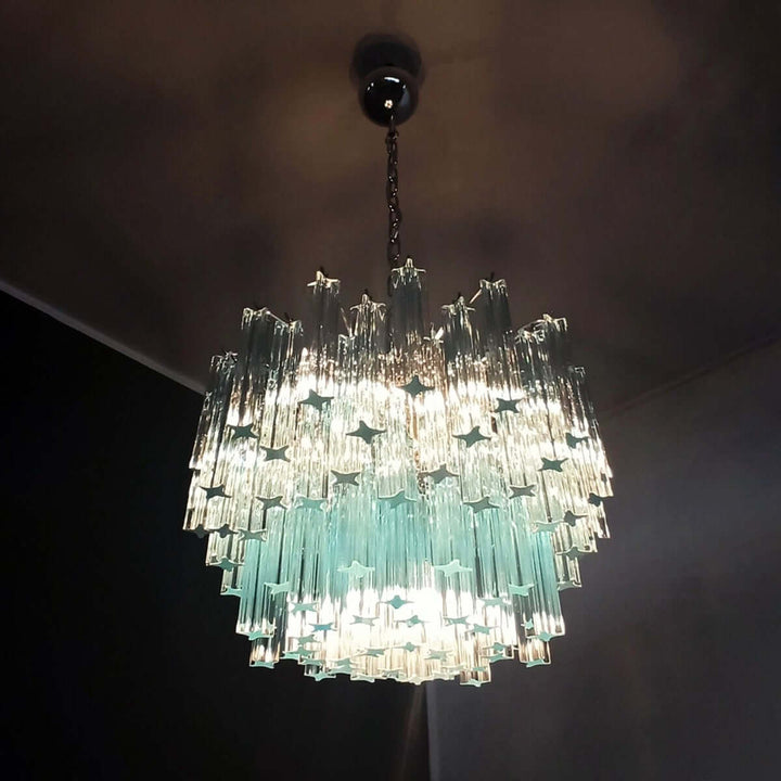 Murano Prisms Chandelier 18" โ French Retro Glass Lamp