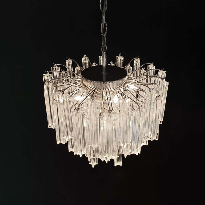 Murano Prisms Chandelier 18" โ French Retro Glass Lamp