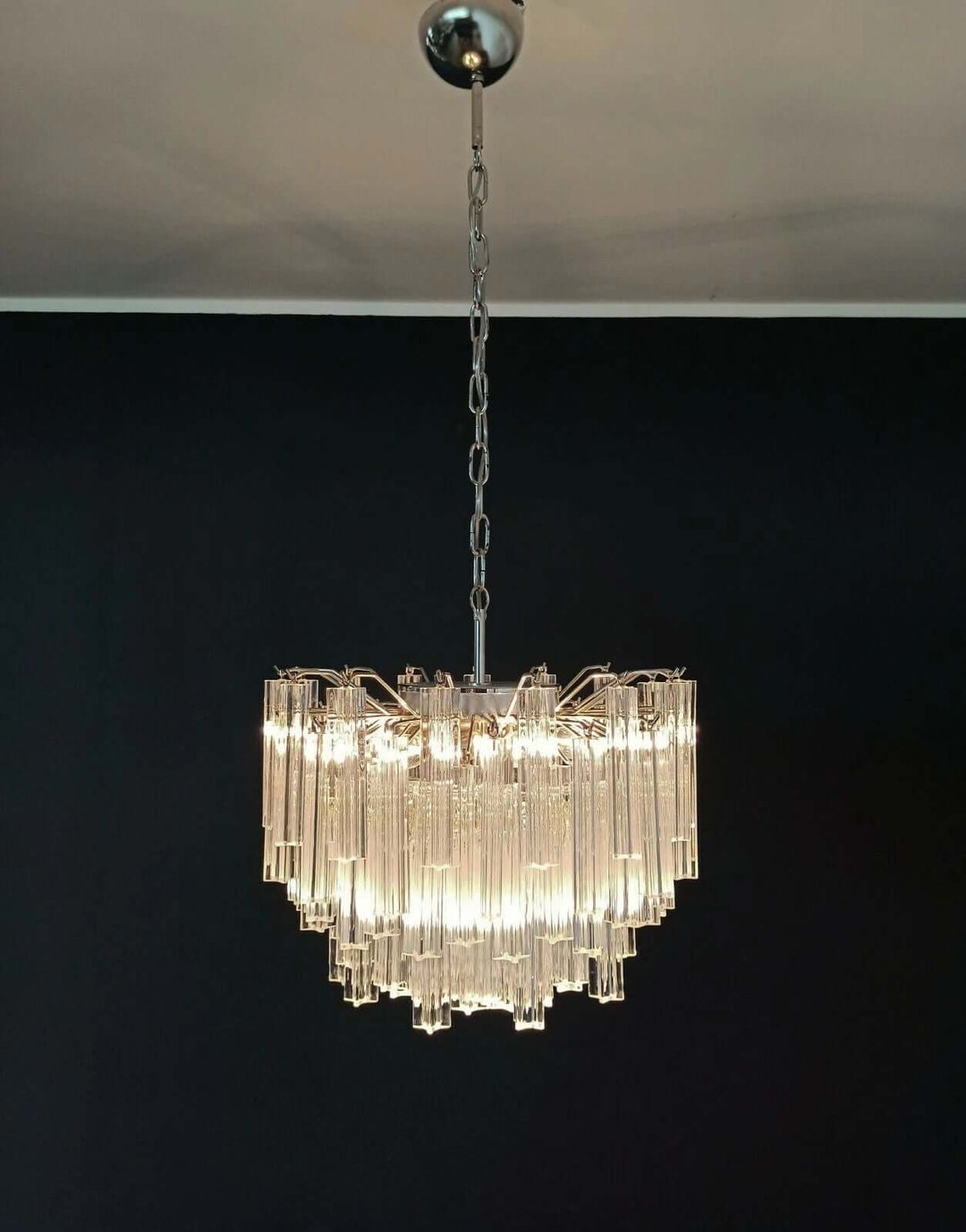 Murano Prisms Chandelier 18" โ French Retro Glass Lamp