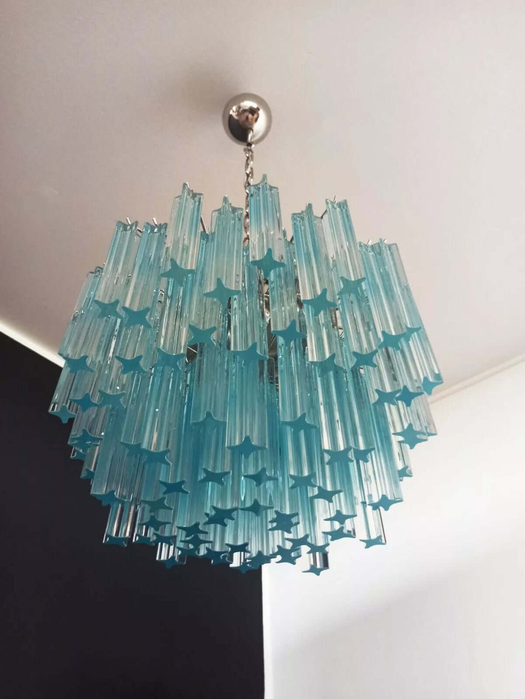 Murano Prisms Chandelier 18" โ French Retro Glass Lamp